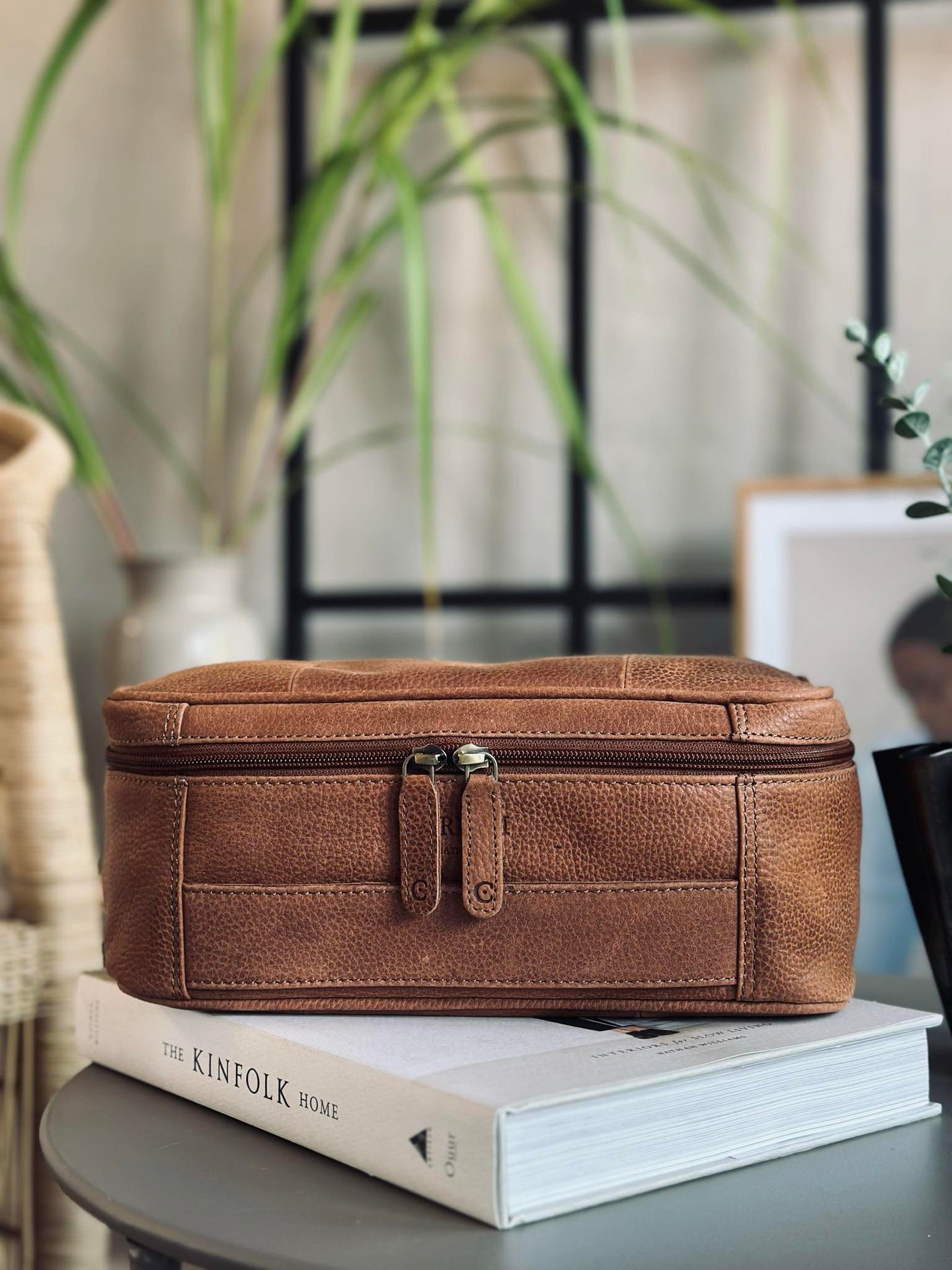 Necessär Cognac fyrkantig