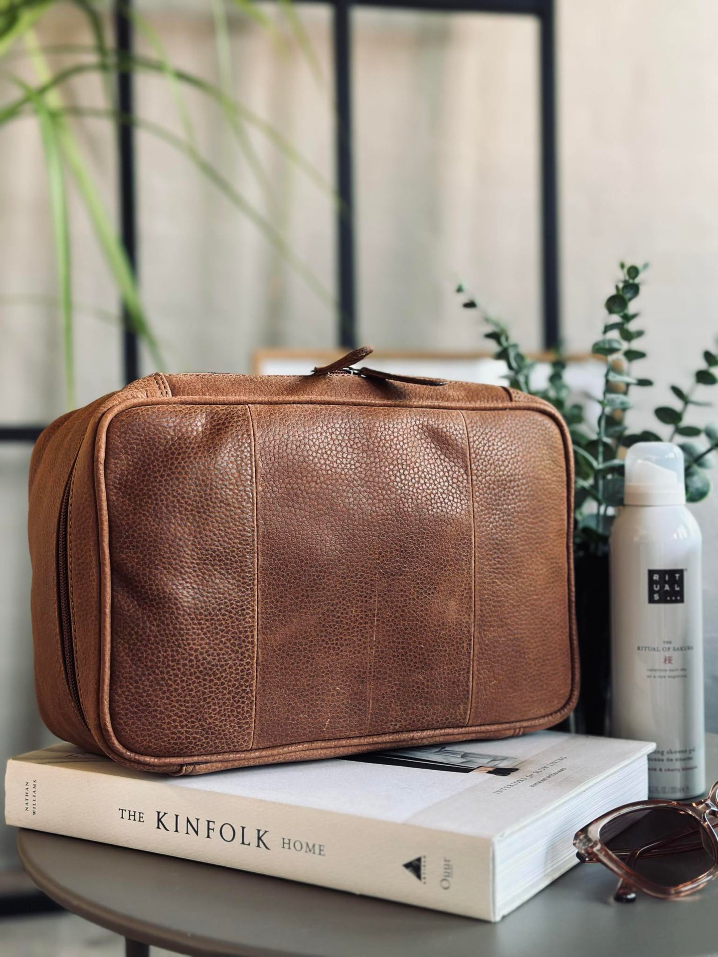 Necessär Cognac fyrkantig