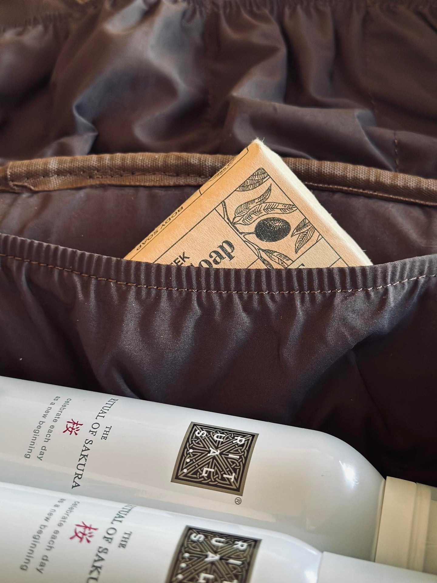 Necessär Cognac fyrkantig