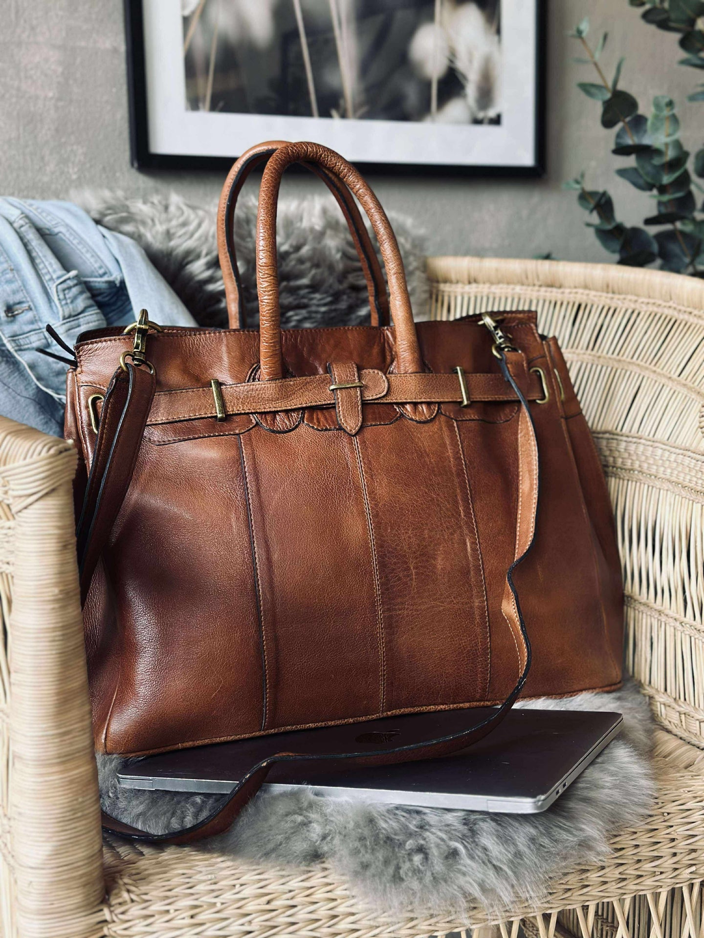 Arbetväska Mada Stor valnöt