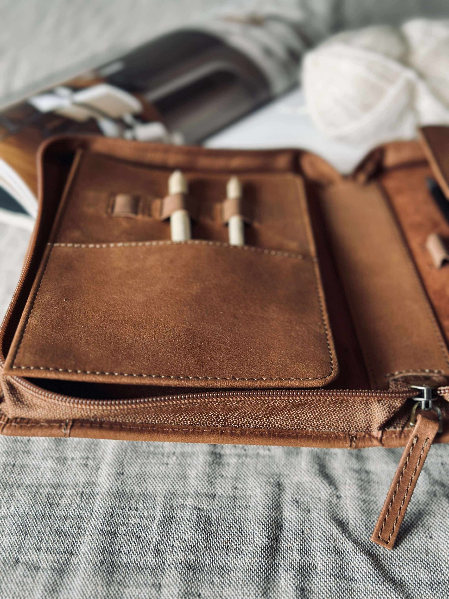 Organiser Cognac Läder