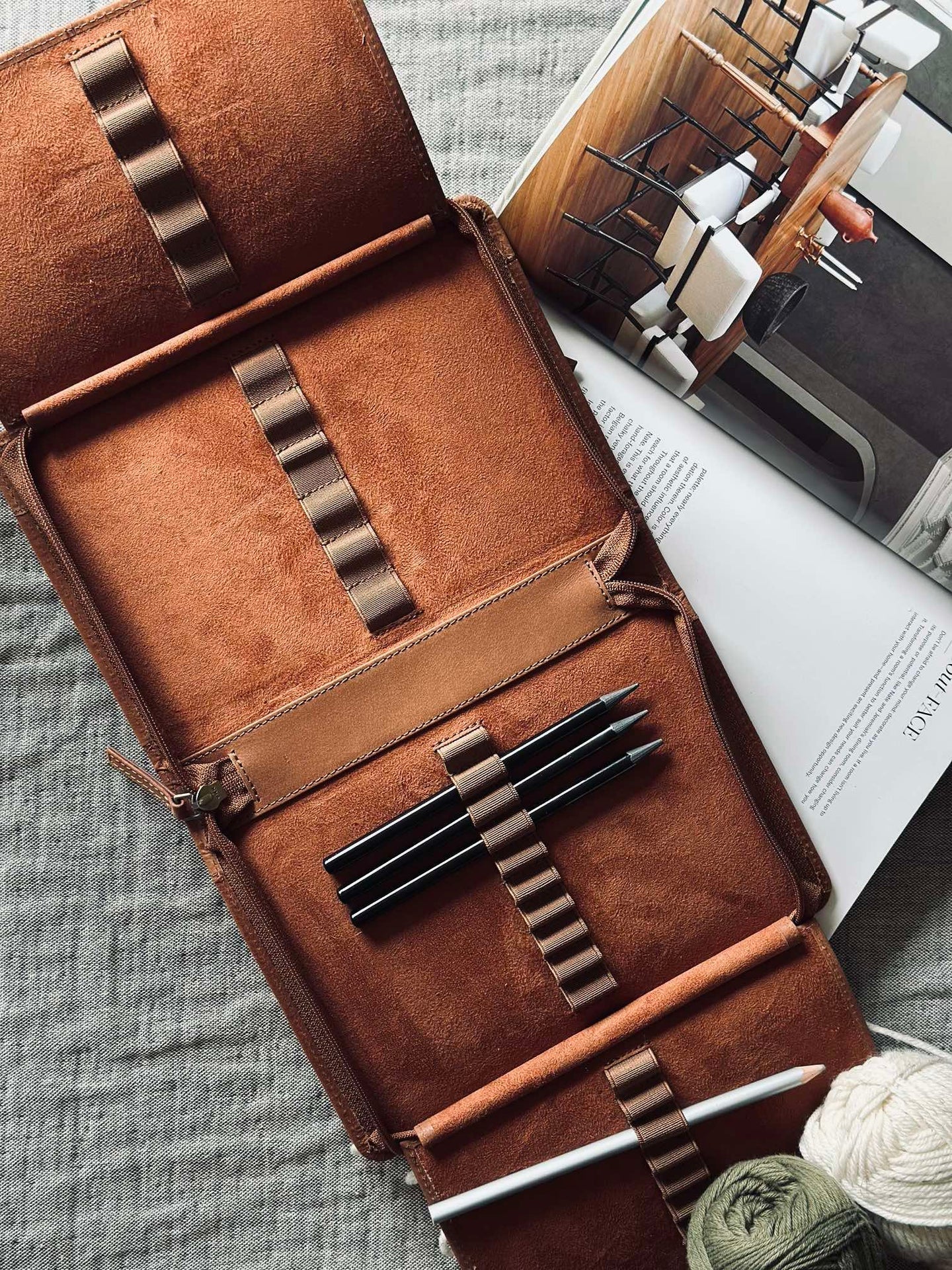 Organiser Cognac Läder
