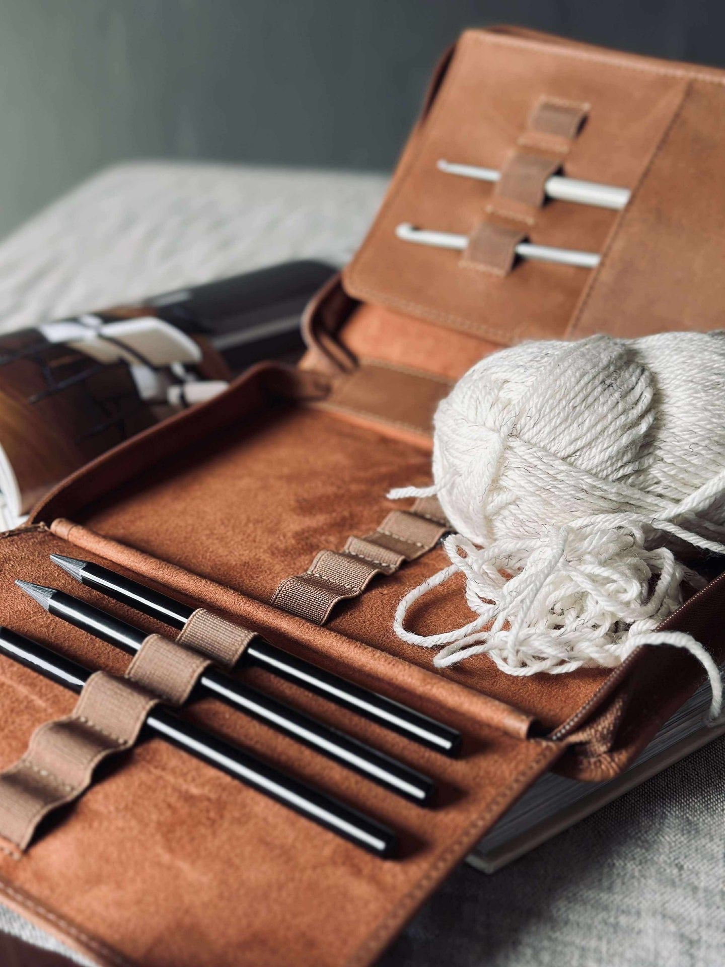 Organiser Cognac Läder