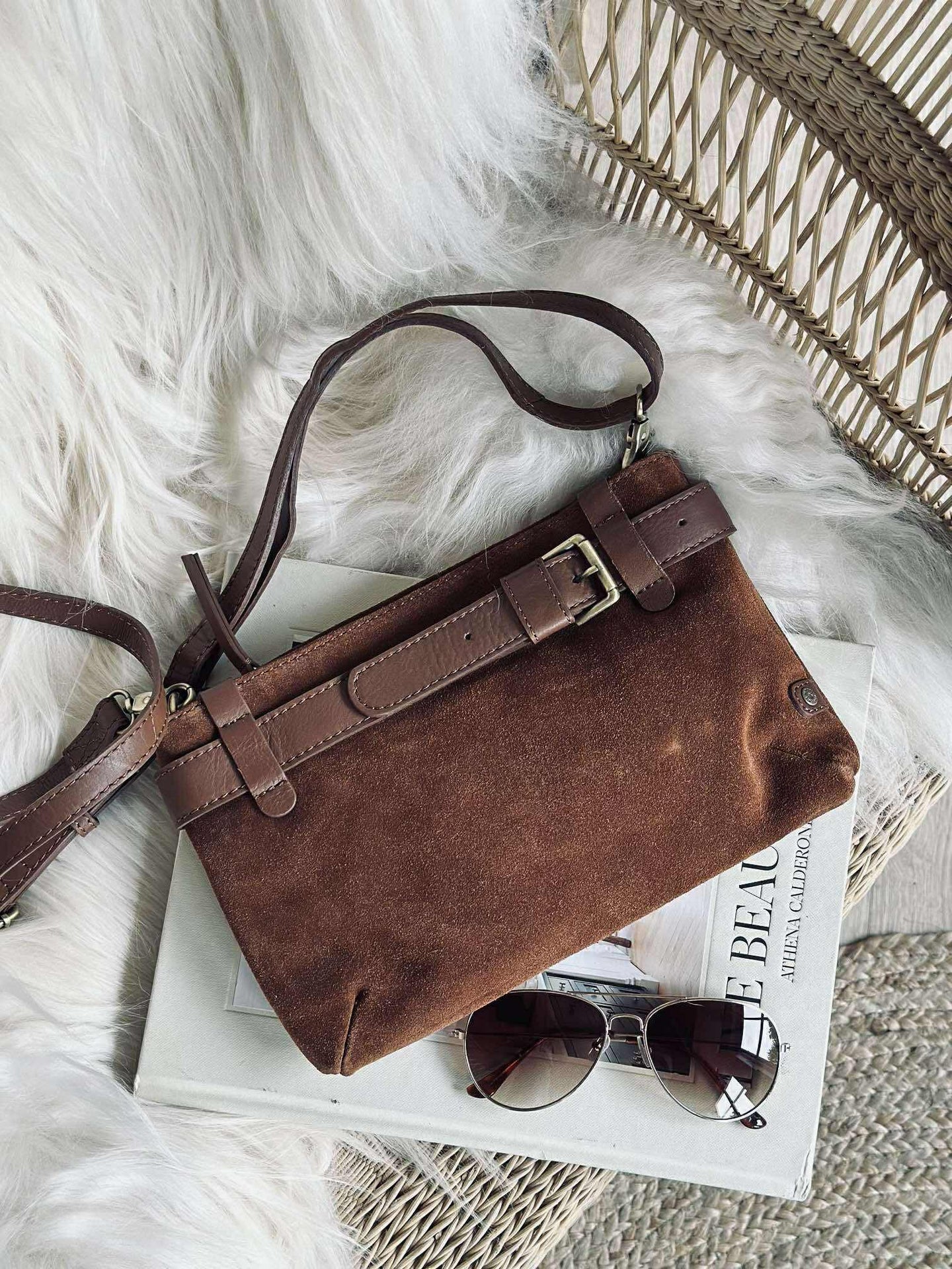 Clutch mockaskinn - Cognac
