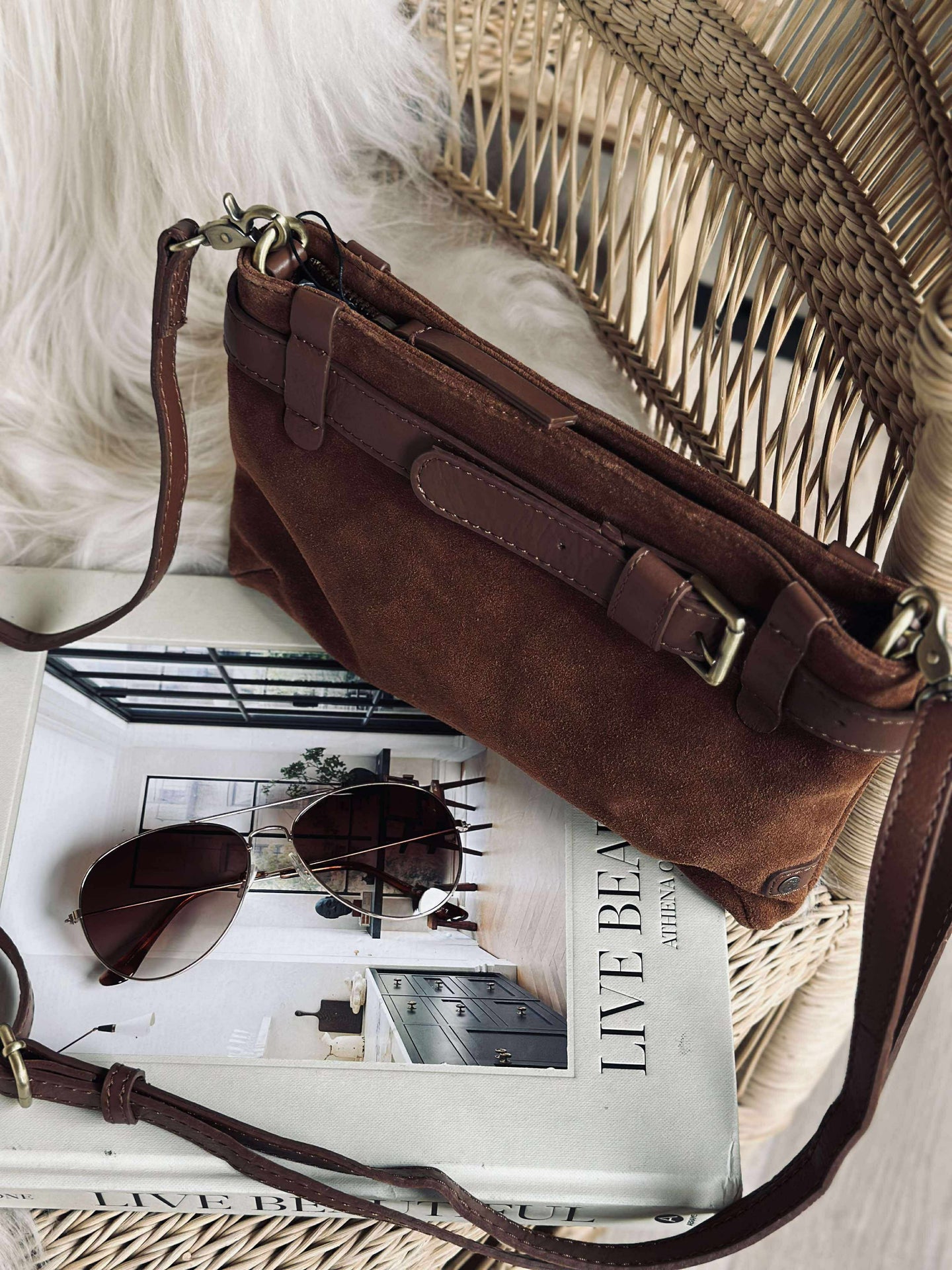 Clutch mockaskinn - Cognac