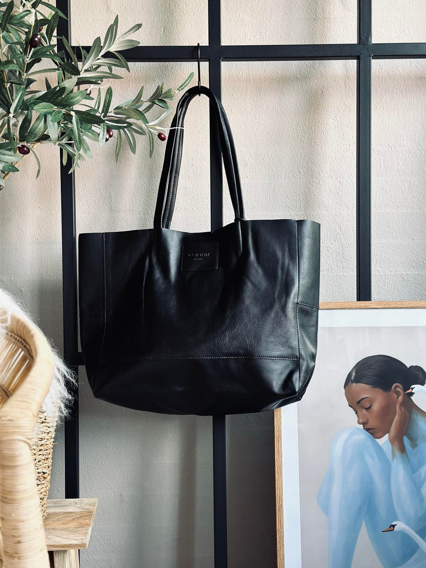 Shopper Daily i mjukt skinn - Black
