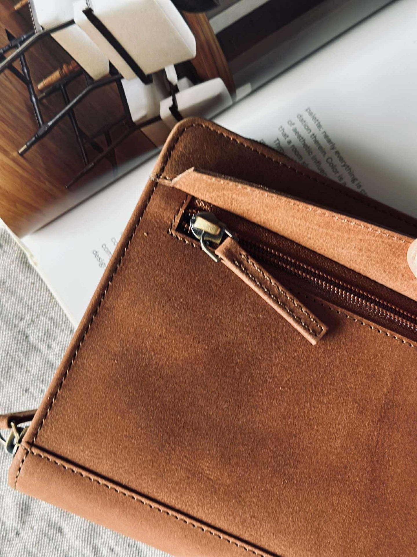 Organiser Cognac Läder