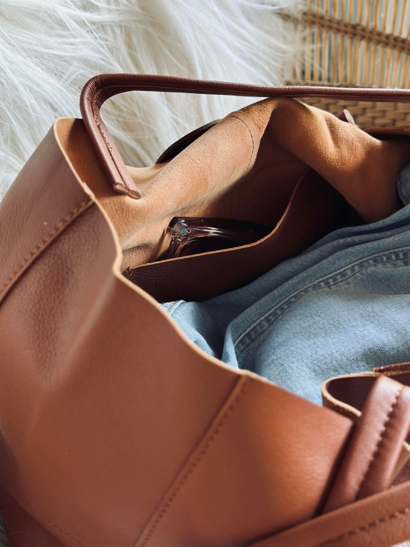 Shopper Daily i mjukt läder - Cognac