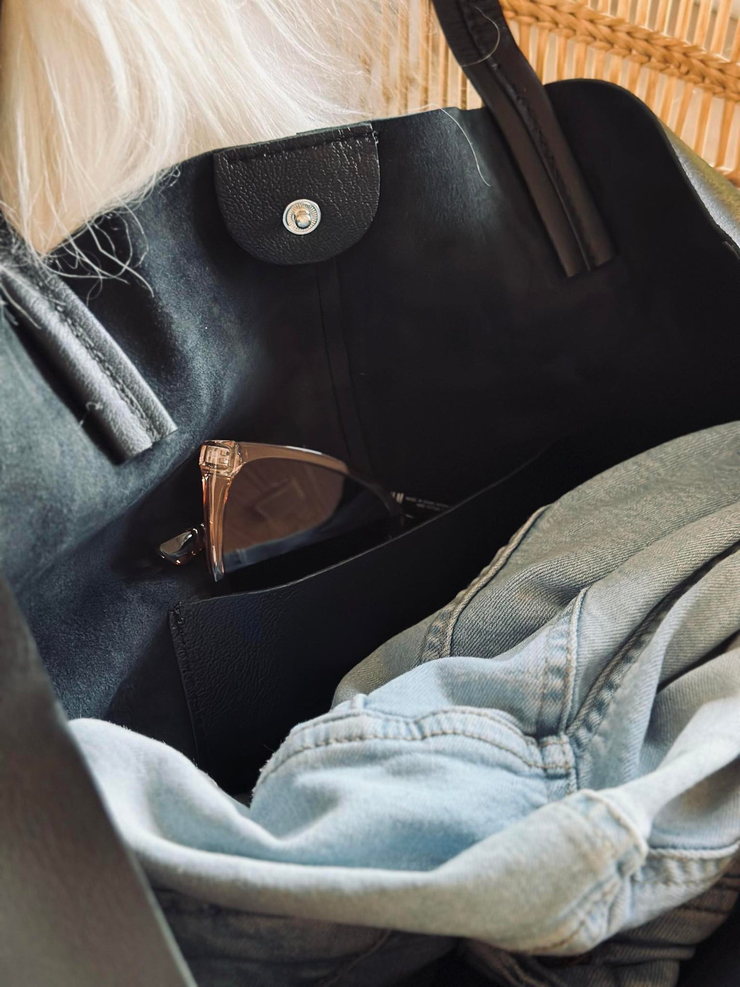 Shopper Daily i mjukt skinn - Black