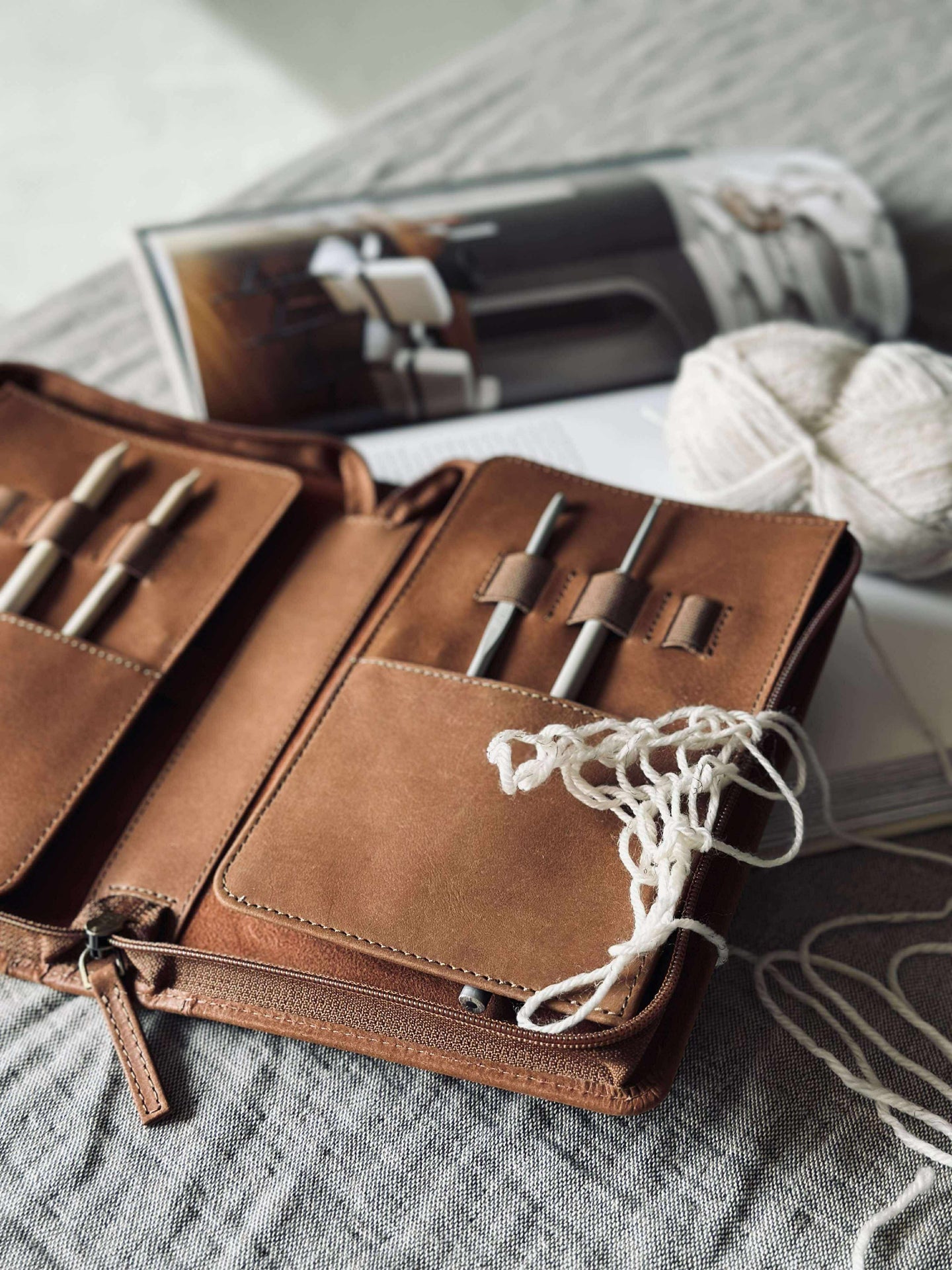 Organiser Cognac Läder