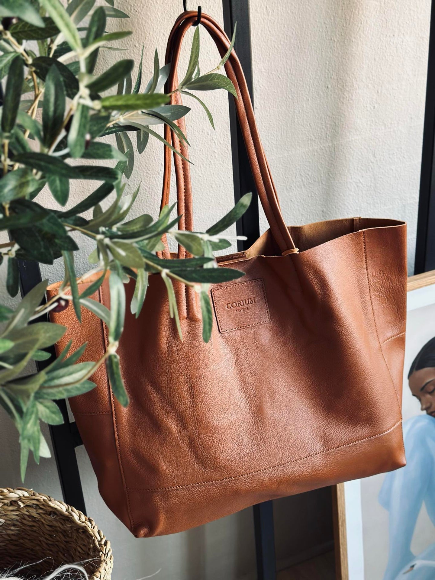 Shopper Daily i mjukt läder - Cognac