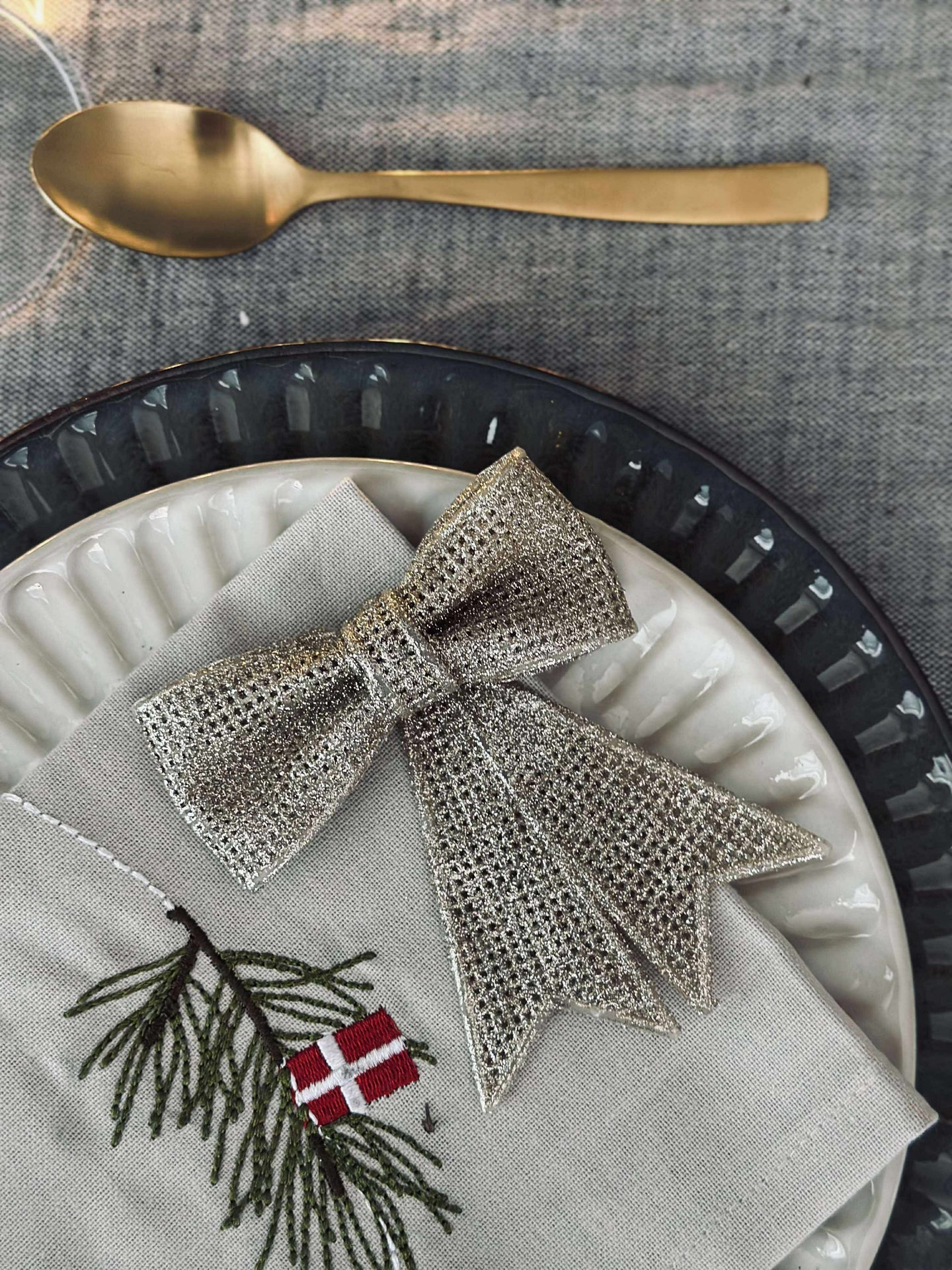 Glitterrosett - Guld