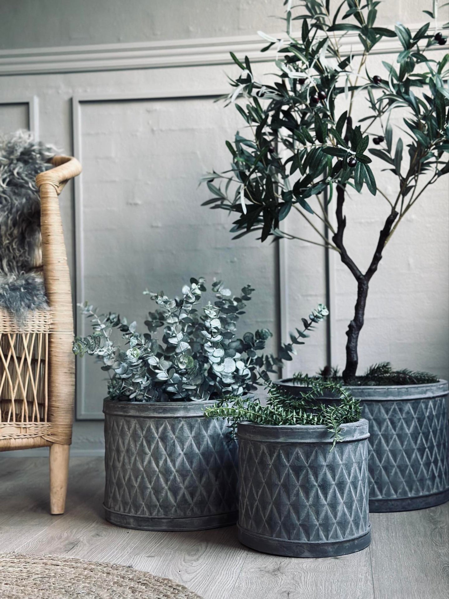 Zinkkrukor - Set om 3 st.