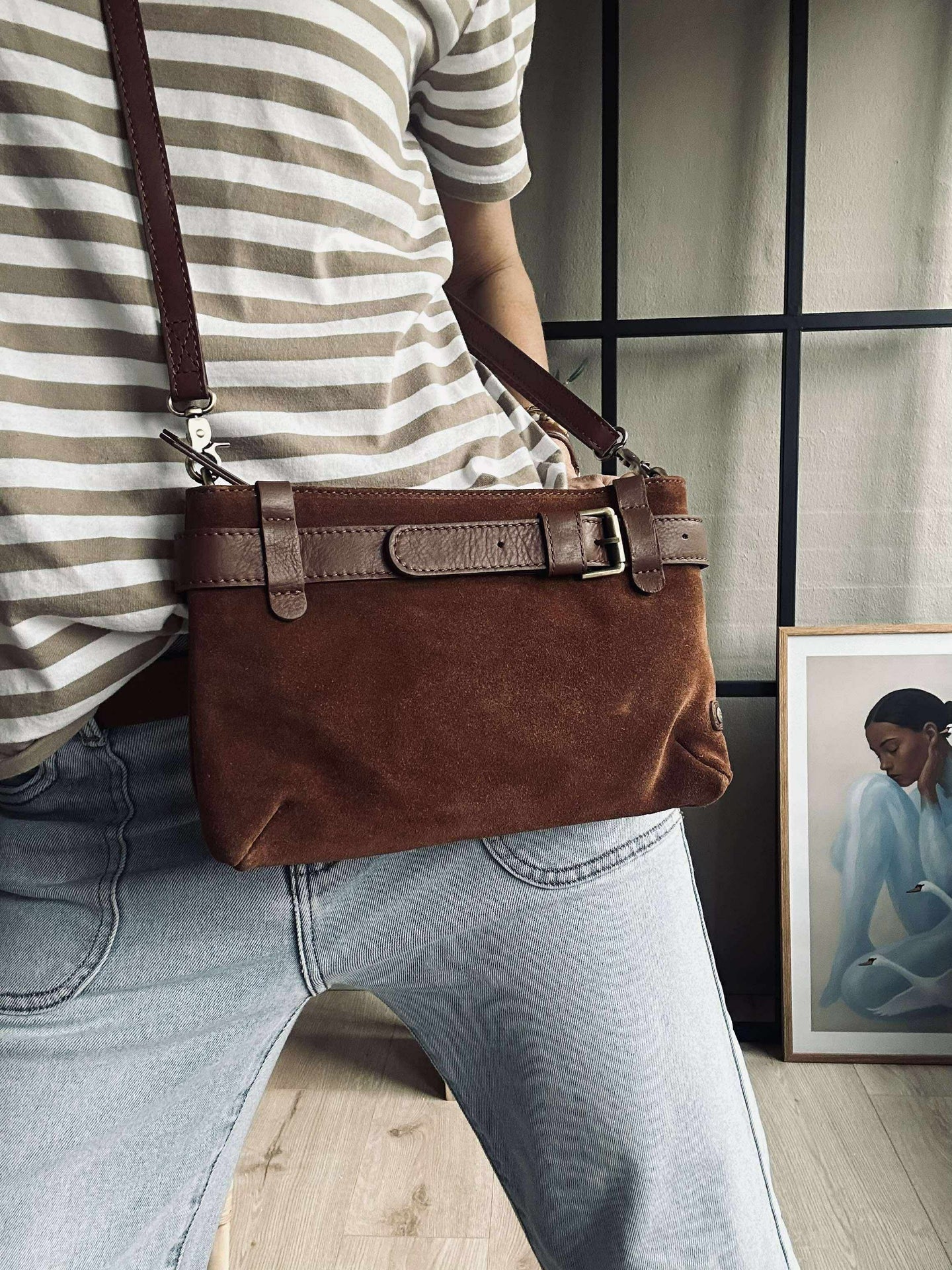Clutch mockaskinn - Cognac
