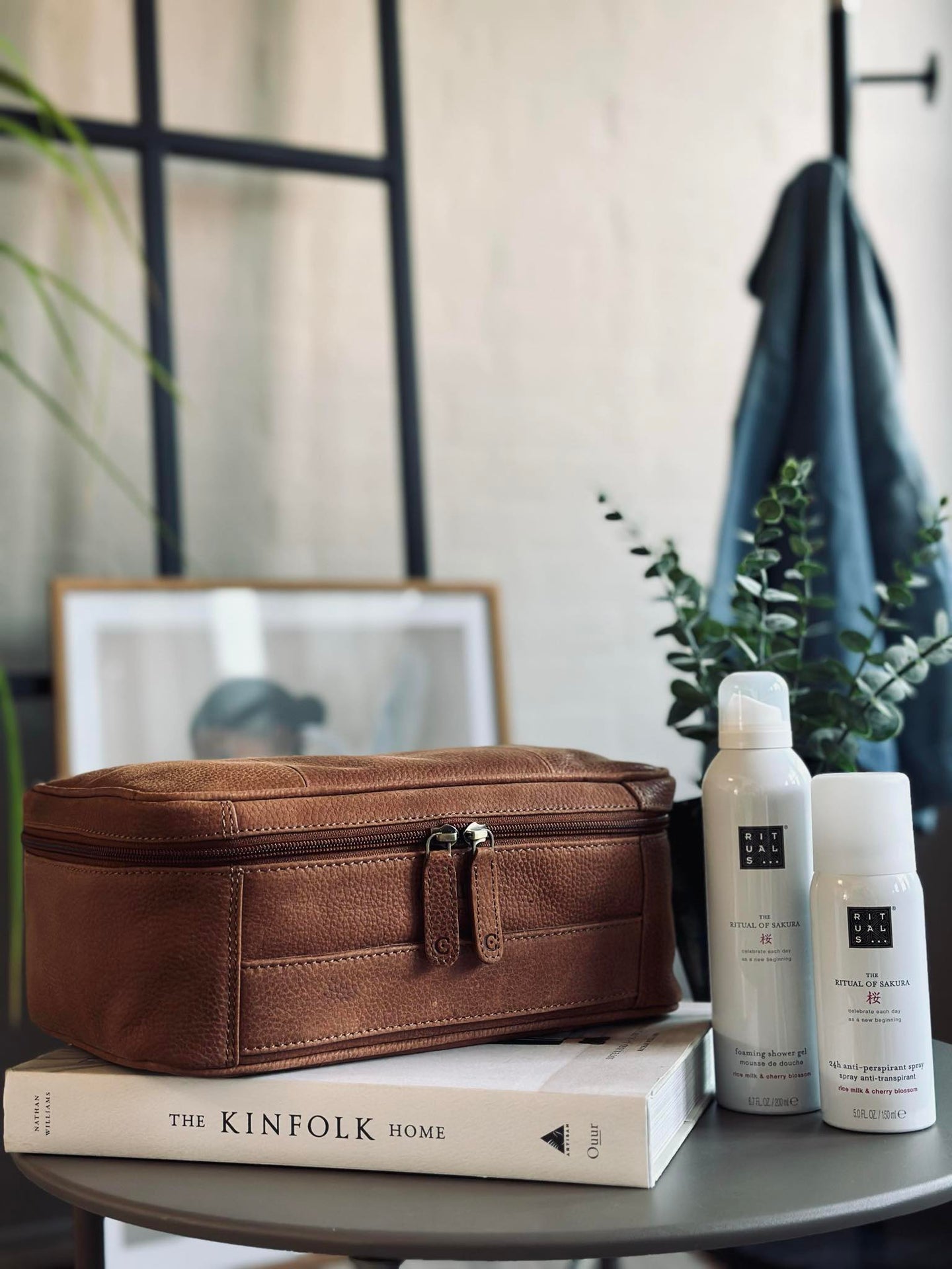 Necessär Cognac fyrkantig