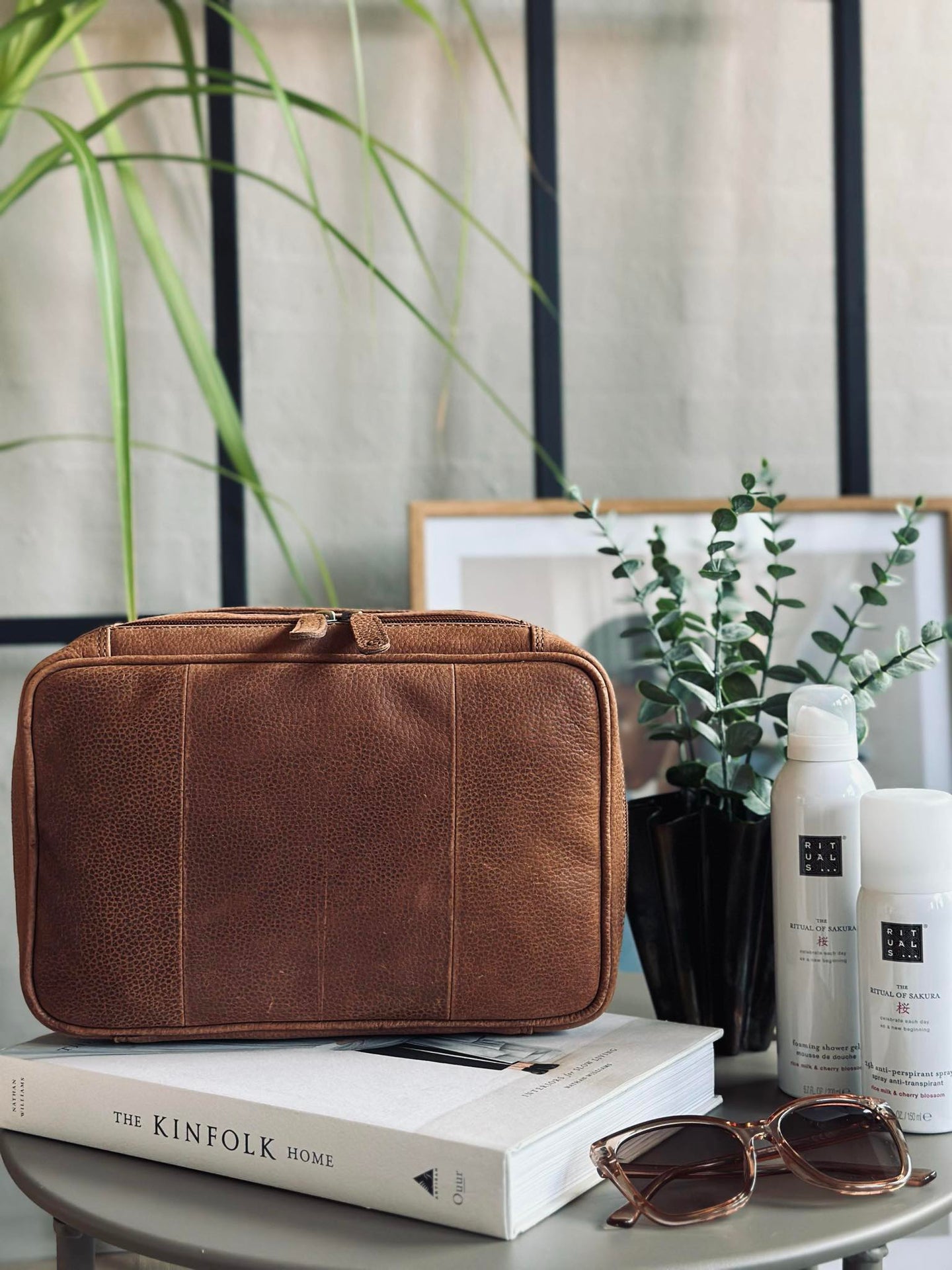 Necessär Cognac fyrkantig