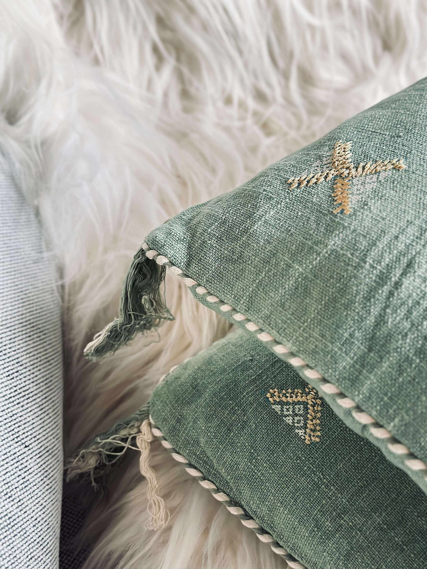 Kudde med fyllning - Green boheme 2 st.