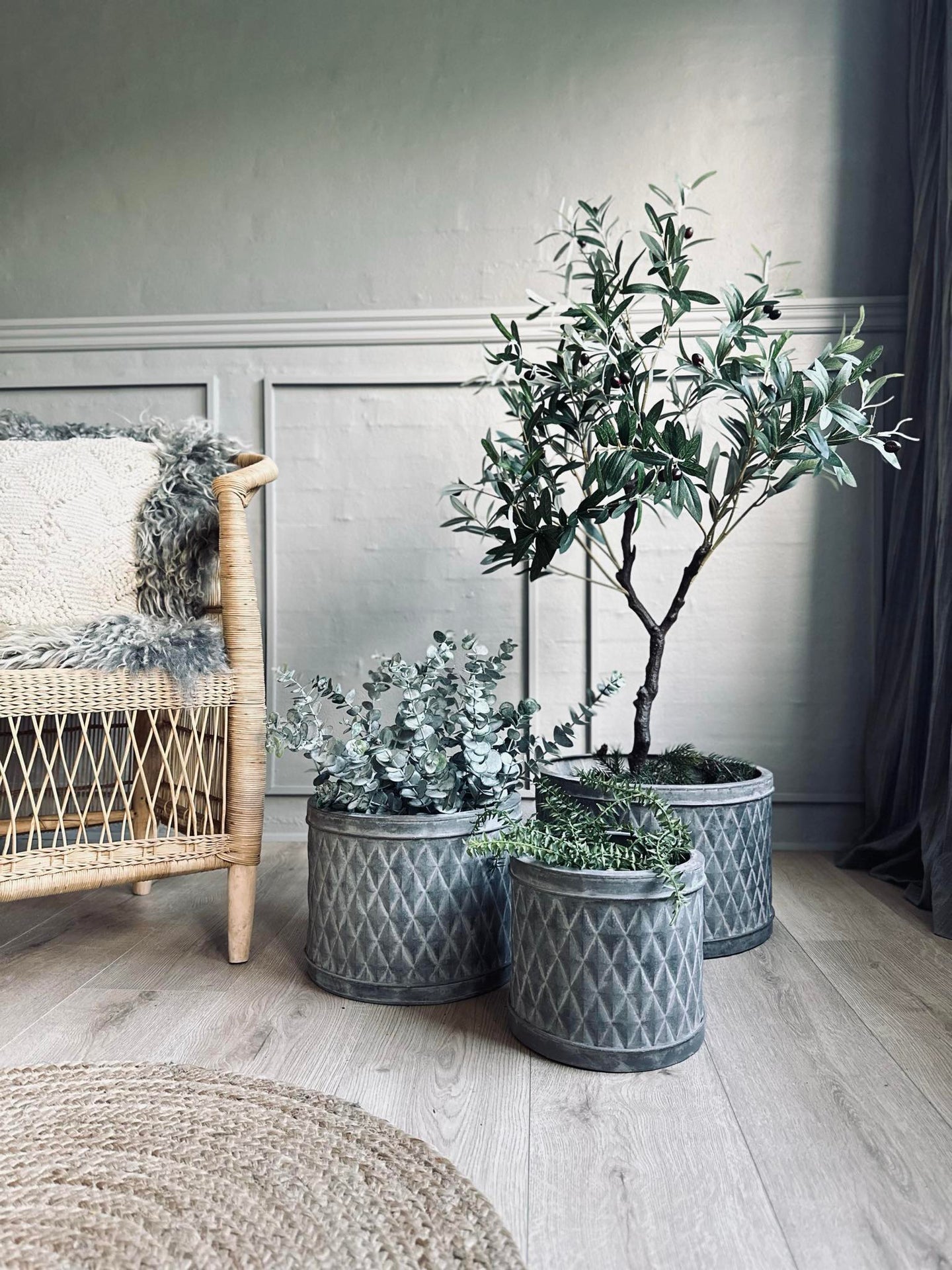 Zinkkrukor - Set om 3 st.