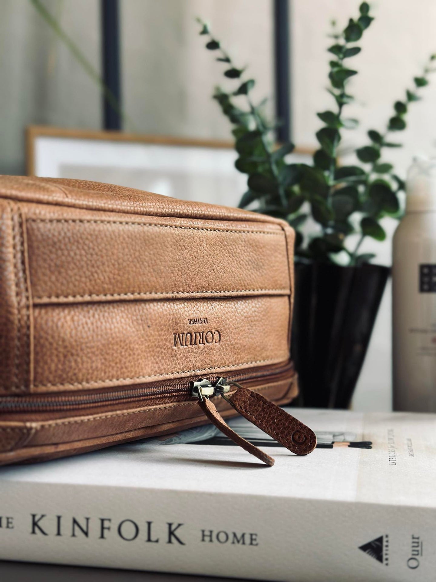 Necessär Cognac fyrkantig