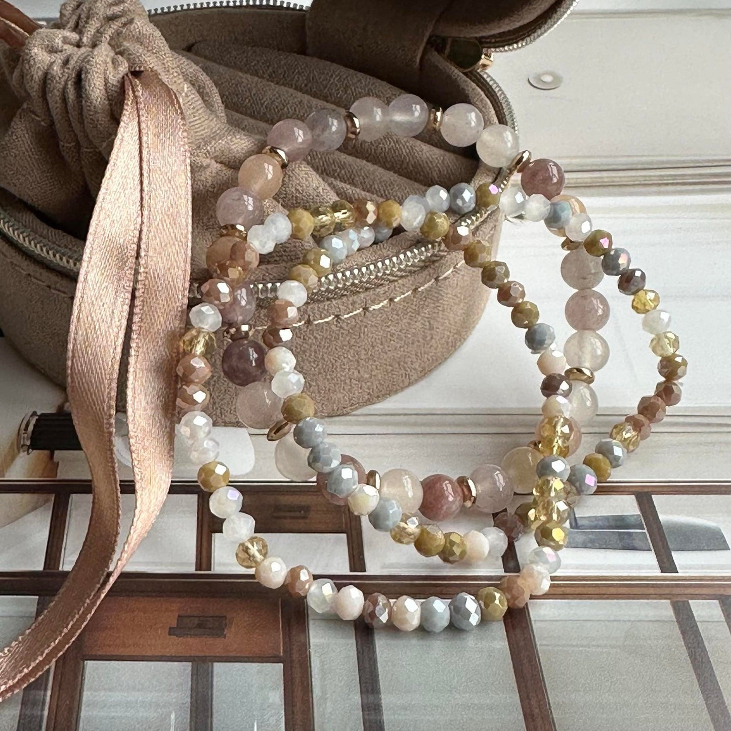 Armband Luna Blush Mix – Set med 3 st