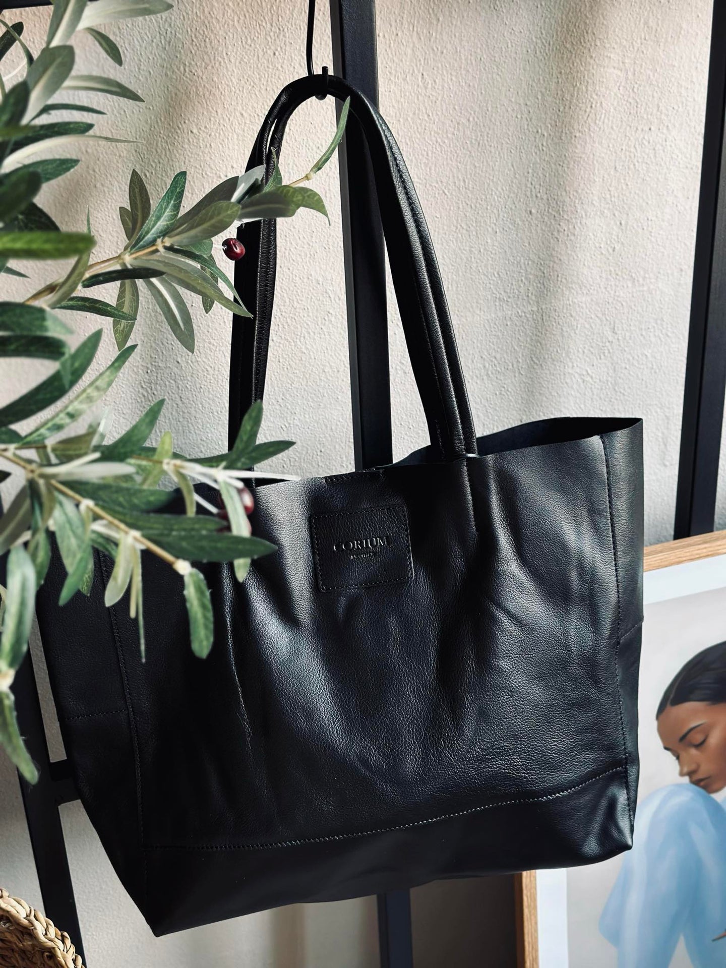 Shopper Daily i mjukt skinn - Black