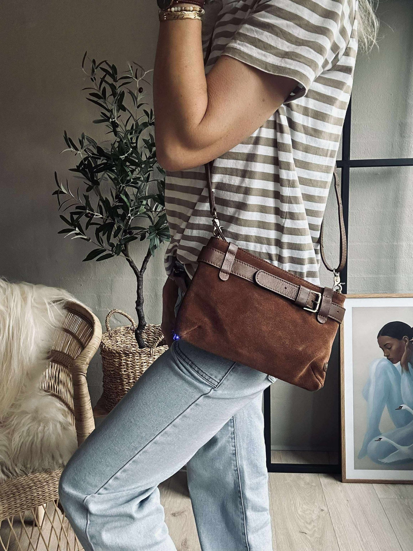 Clutch mockaskinn - Cognac