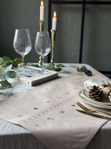 Julbordslöpare - 40x140 cm - Beige