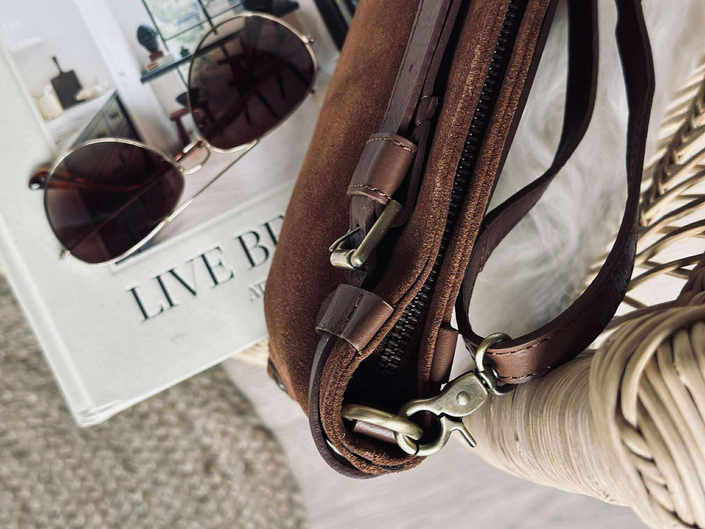 Clutch mockaskinn - Cognac