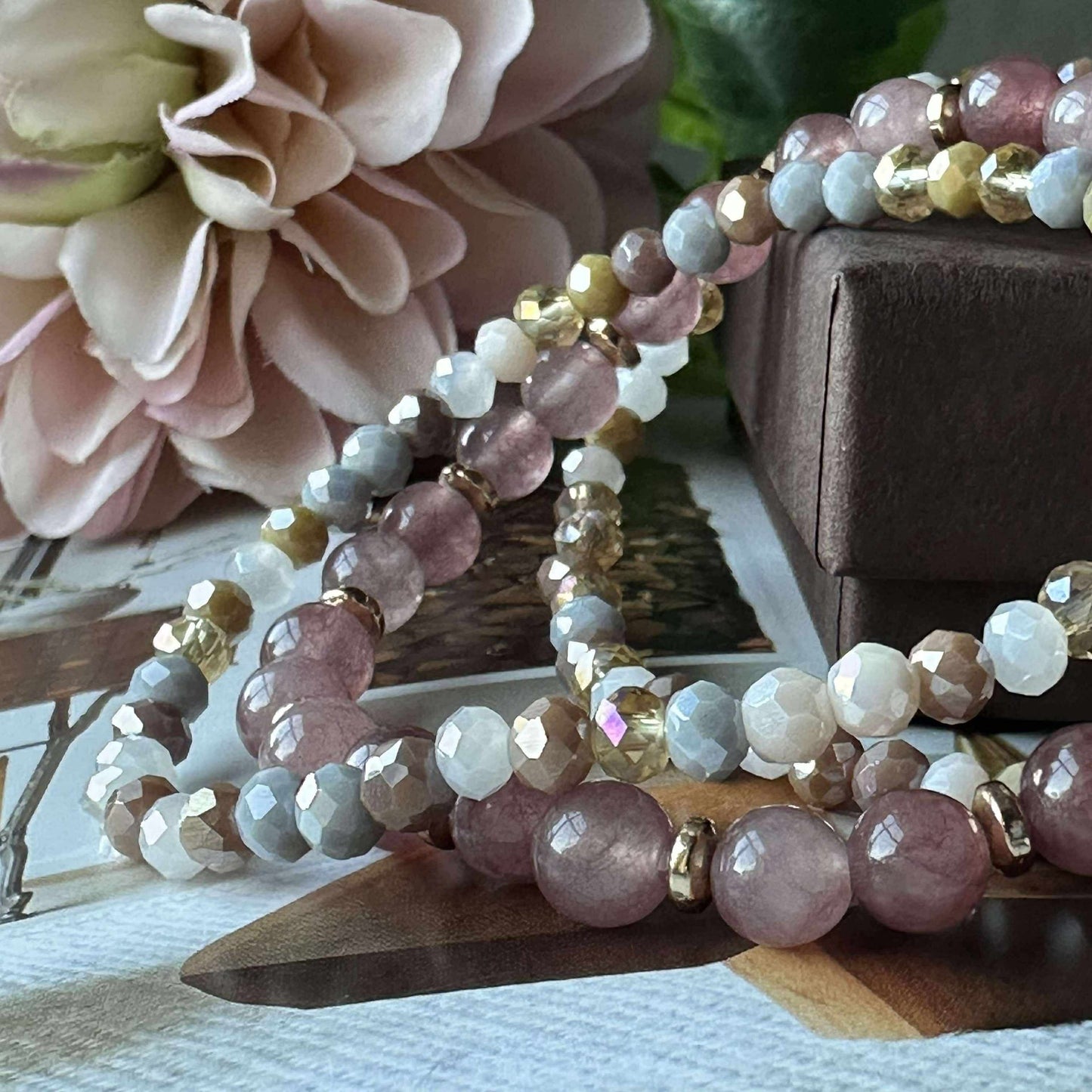 Armband Luna Vintage Rose – Set med 3 st