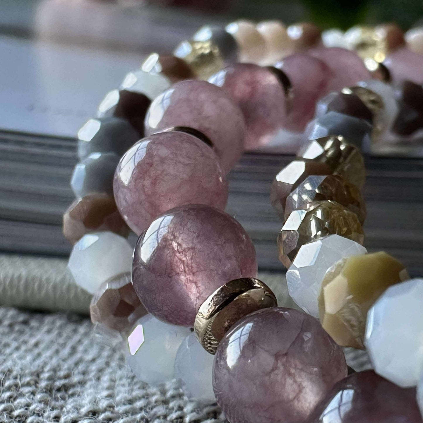Armband Luna Vintage Rose – Set med 3 st