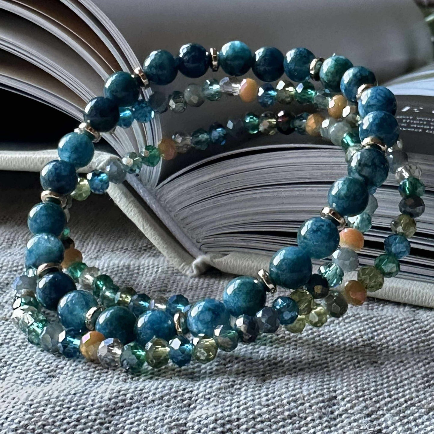 Armband Luna Havsgrön – Set med 3 st