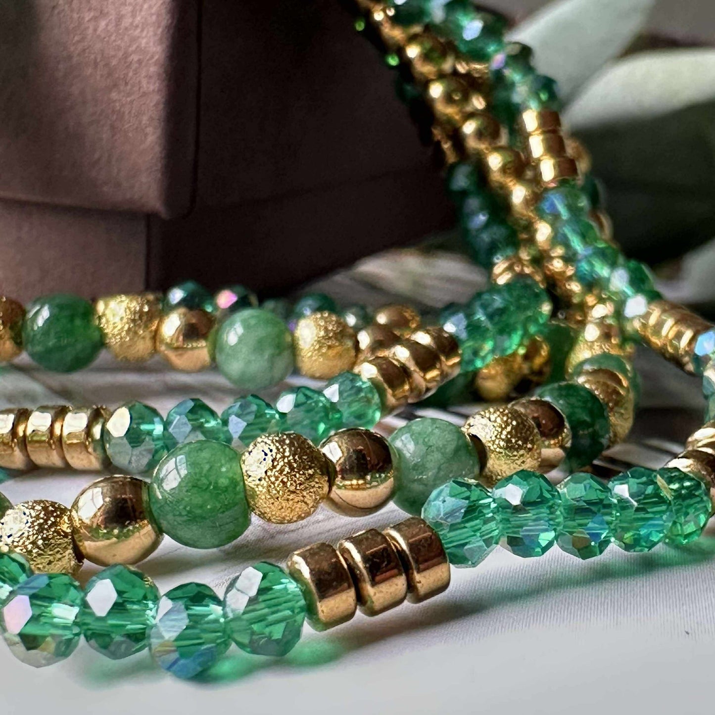 Ofelia Emerald Armband - Set med 5 armband