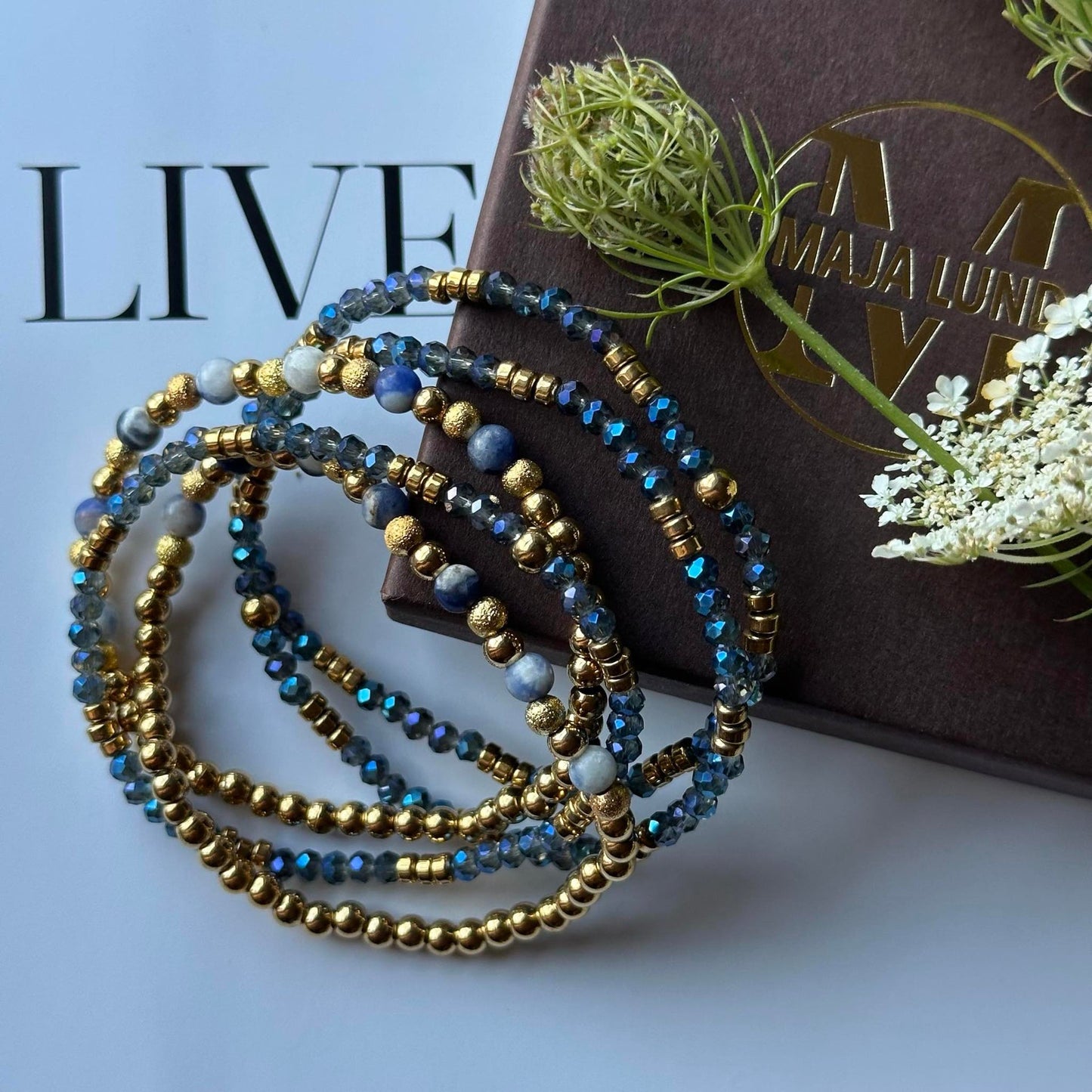 Armband Ofelia Navy - Set med 5 armband