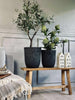 Krukor i betong-look - Set med 2 st