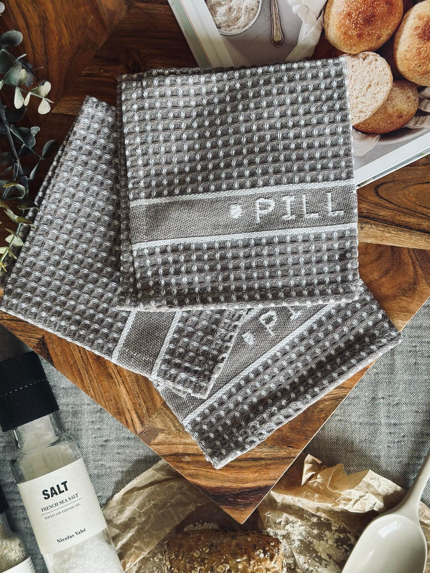 Disktrasor Set med 3 st - Vafflad - Svamp/vit