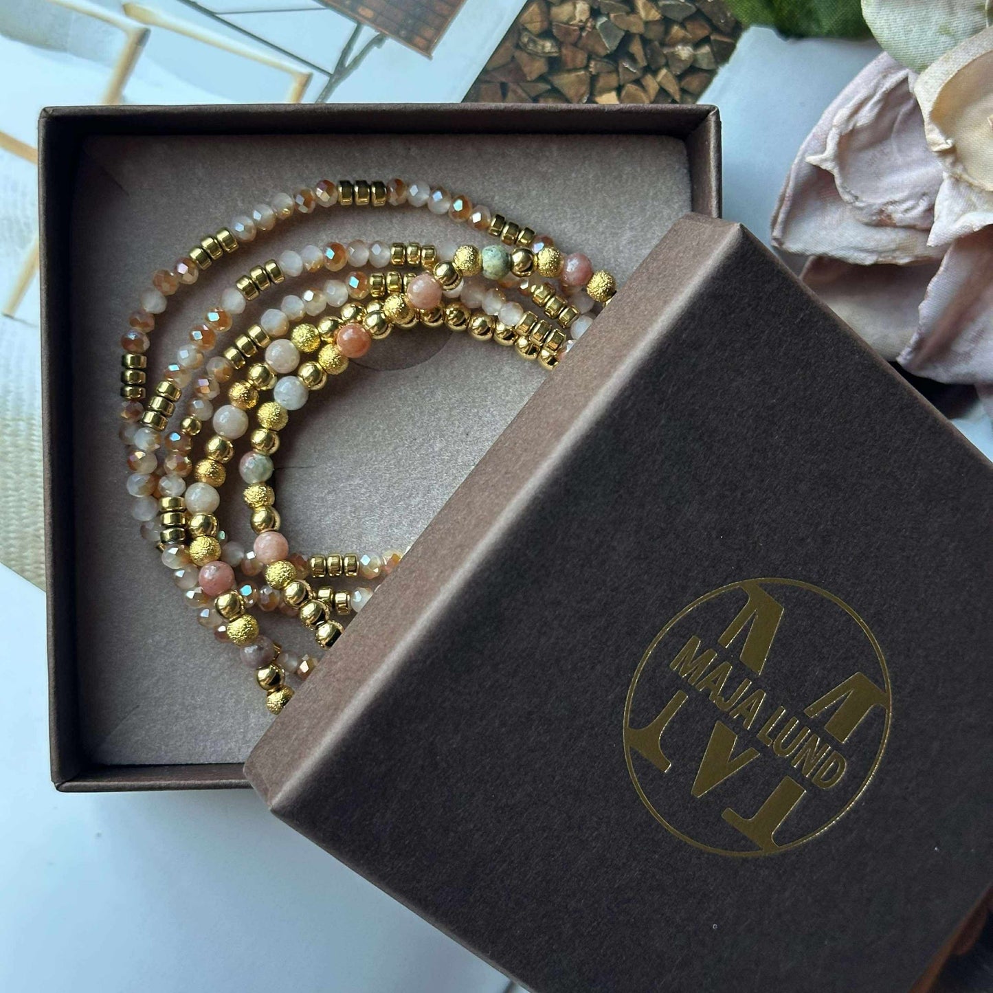 Armband Ofelia Natur - Sæt med 5 armband