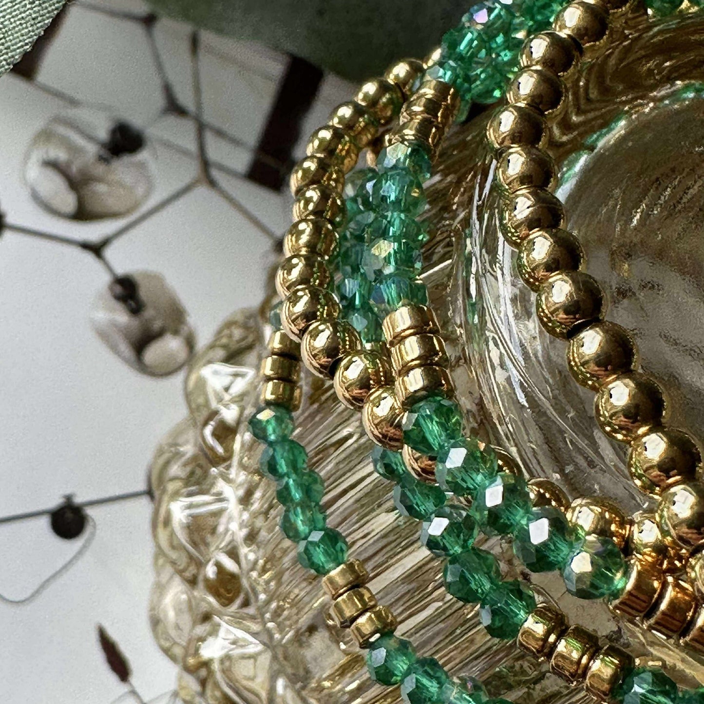 Ofelia Emerald Armband - Set med 5 armband