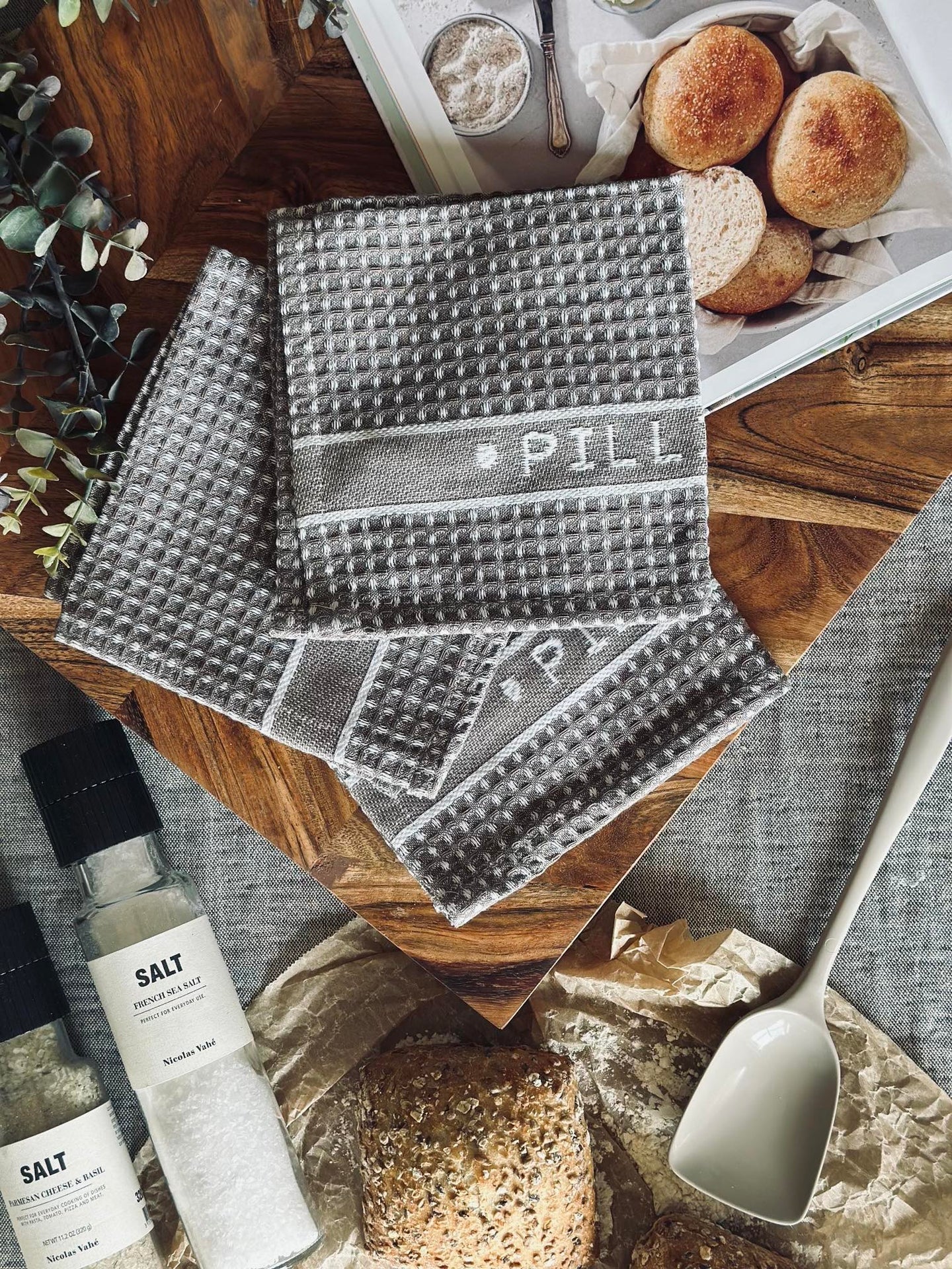 Disktrasor Set med 3 st - Vafflad - Svamp/vit