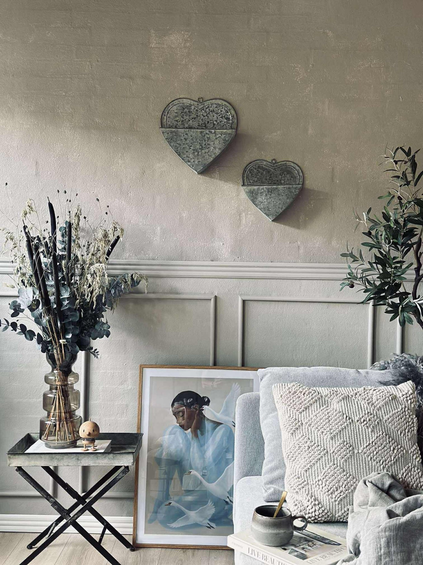 Planterkorgar Hjärta Zink - 2 st.