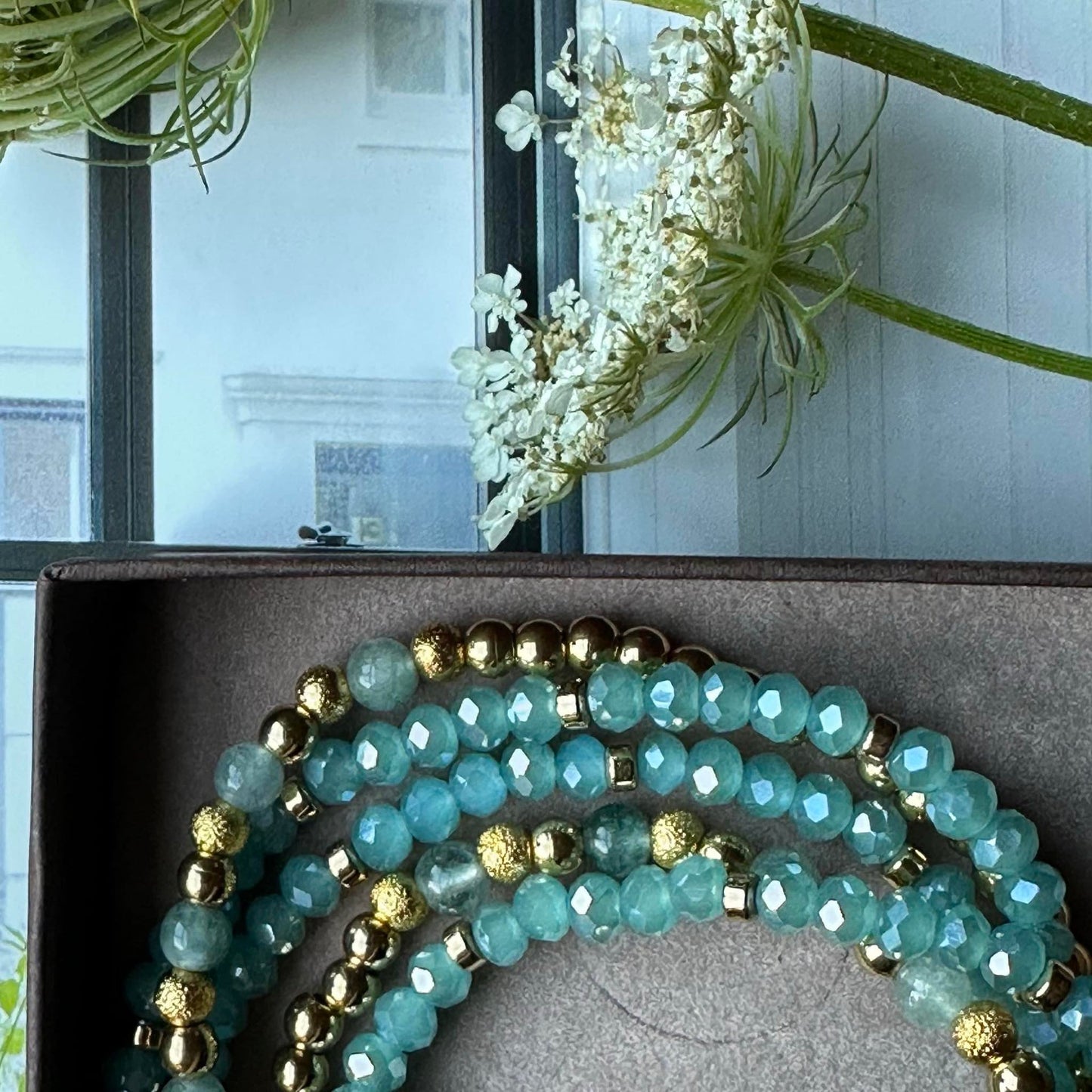 Armband Ofelia Aqua - Set med 5 armband
