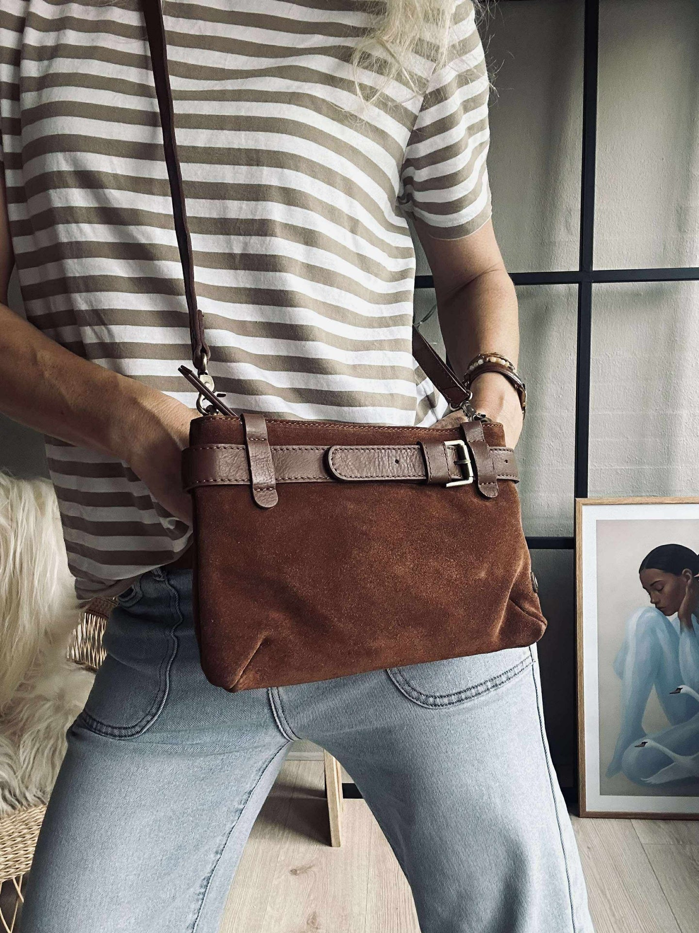 Clutch mockaskinn - Cognac
