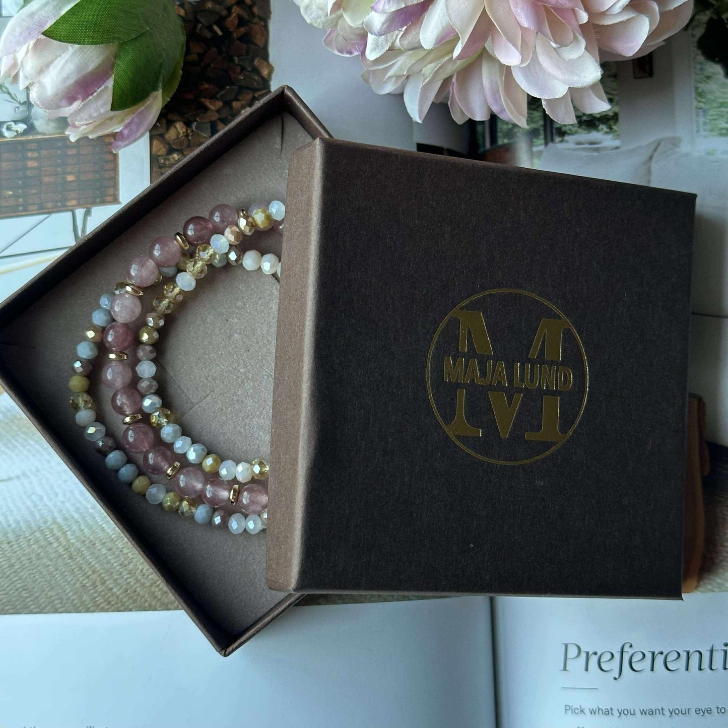 Armband Luna Vintage Rose – Set med 3 st