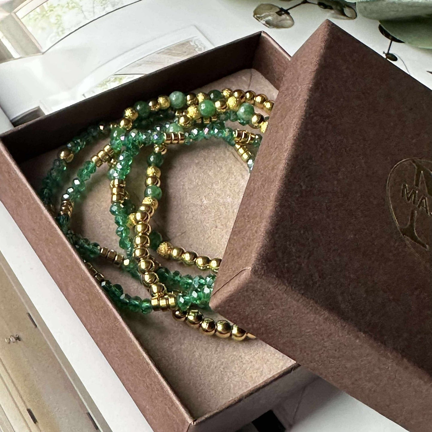 Ofelia Emerald Armband - Set med 5 armband