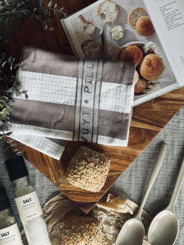 Kökshandduk - Våfflad - Svamp/vit - 1 st