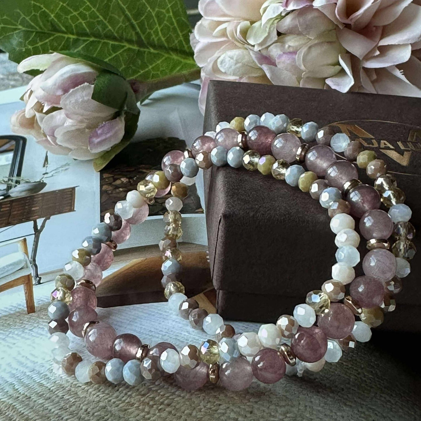 Armband Luna Vintage Rose – Set med 3 st