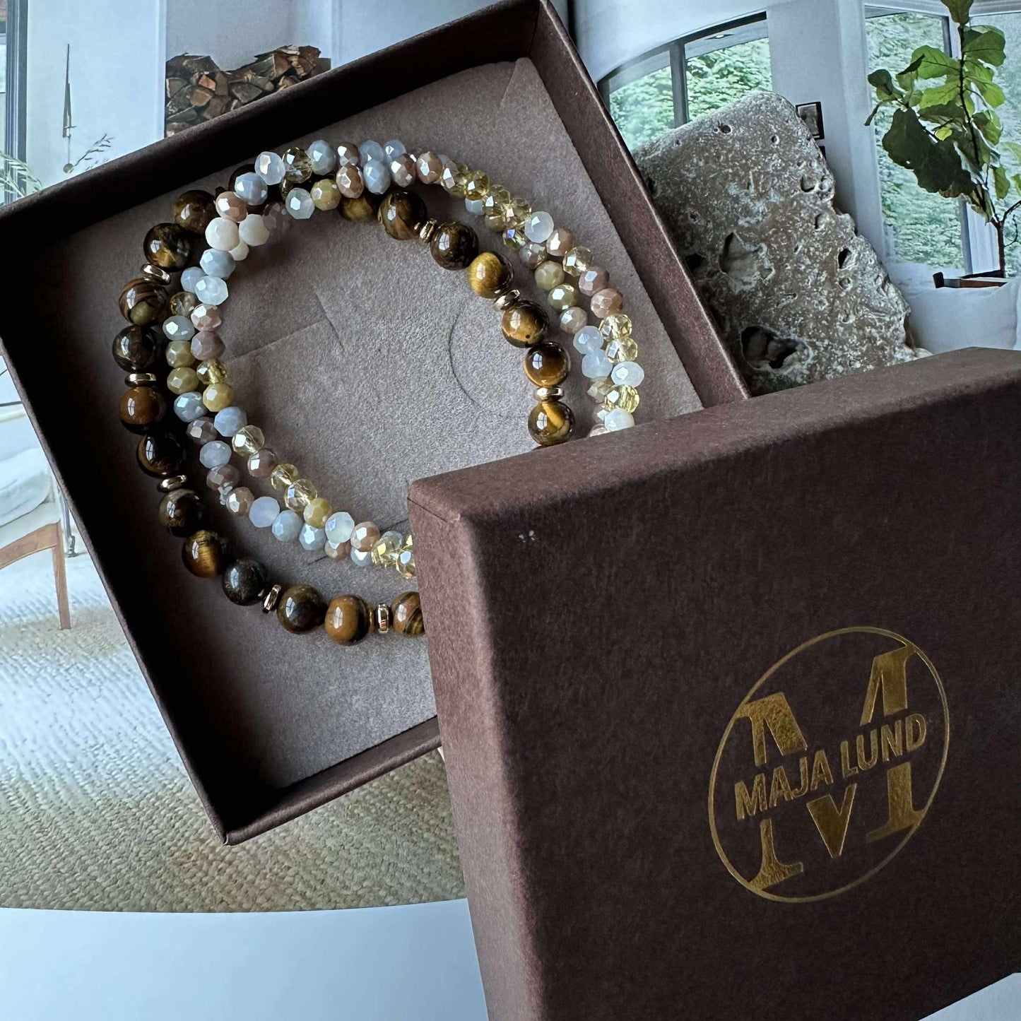 Armband Luna Tiger Eye – Set med 3 st