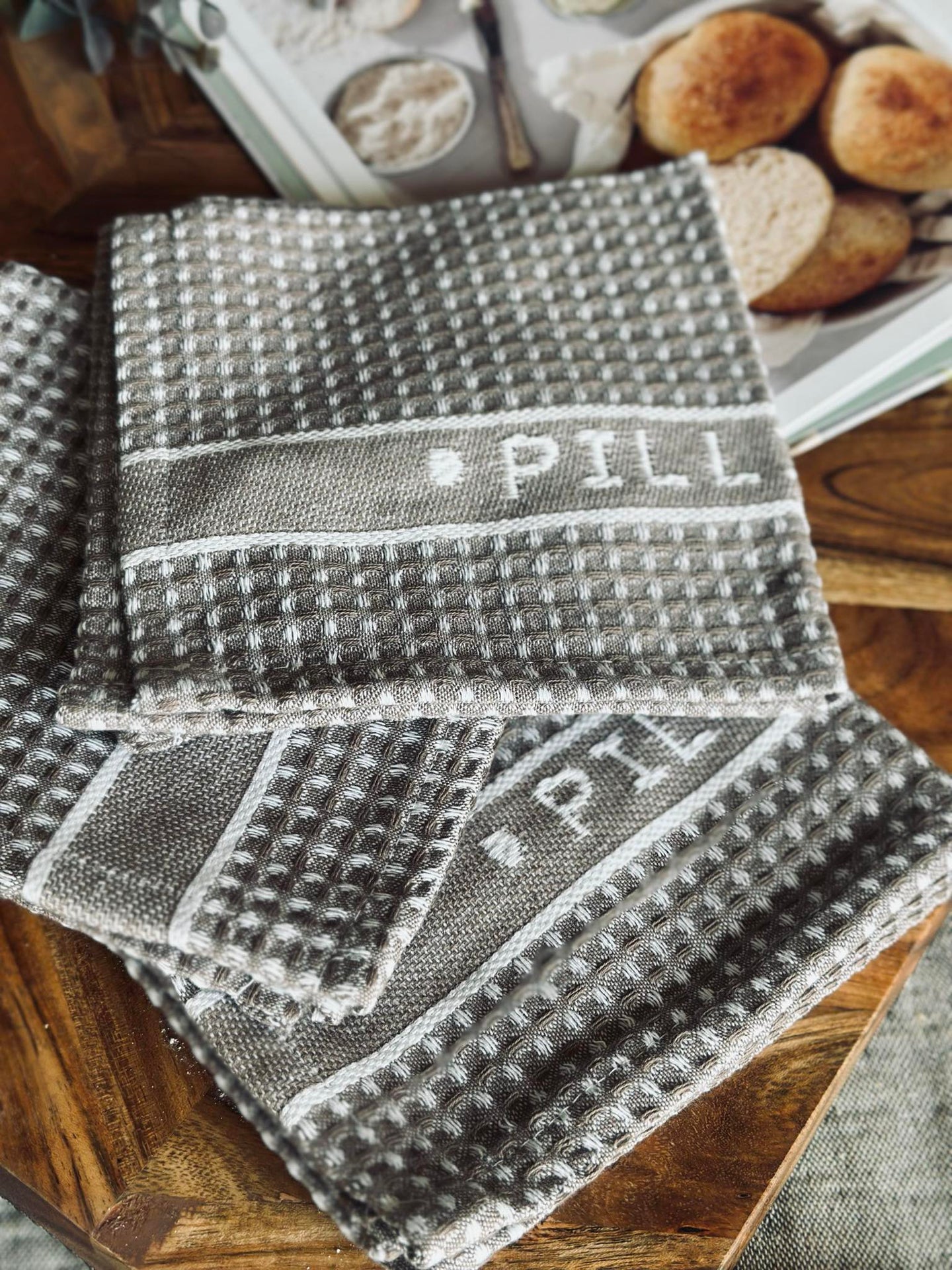 Disktrasor Set med 3 st - Vafflad - Svamp/vit