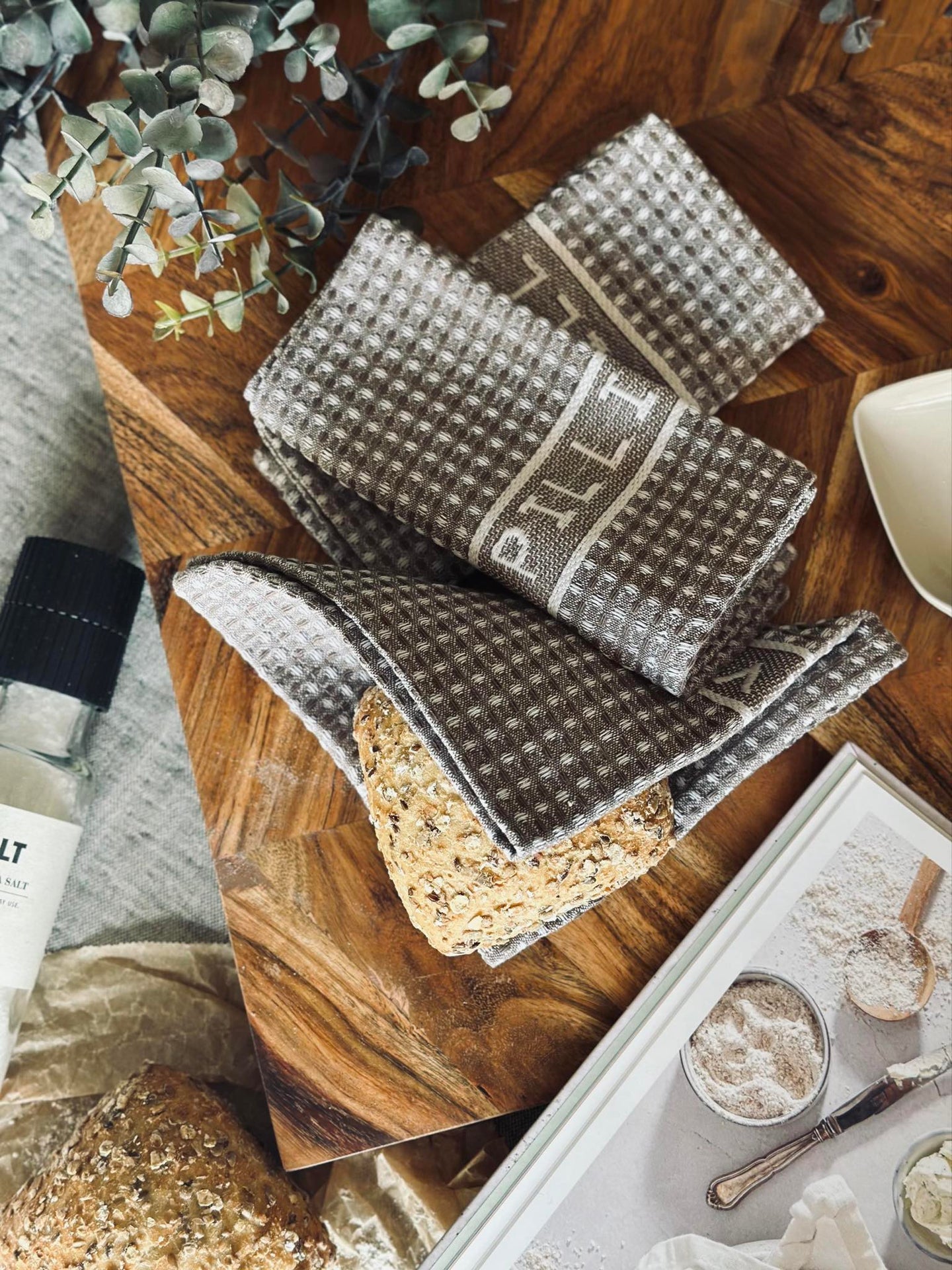 Disktrasor Set med 3 st - Vafflad - Svamp/vit