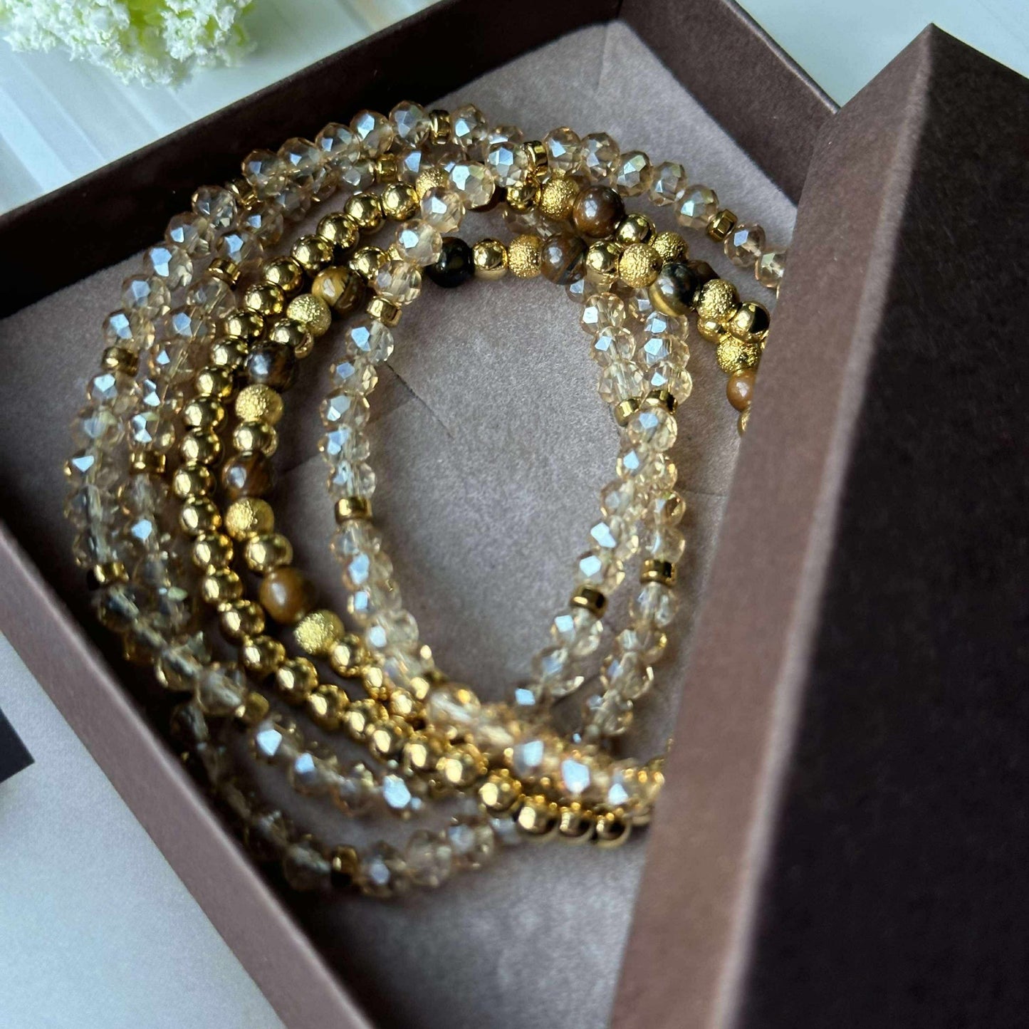 Armband Ofelia Tiger Eye - Set med 5 armband