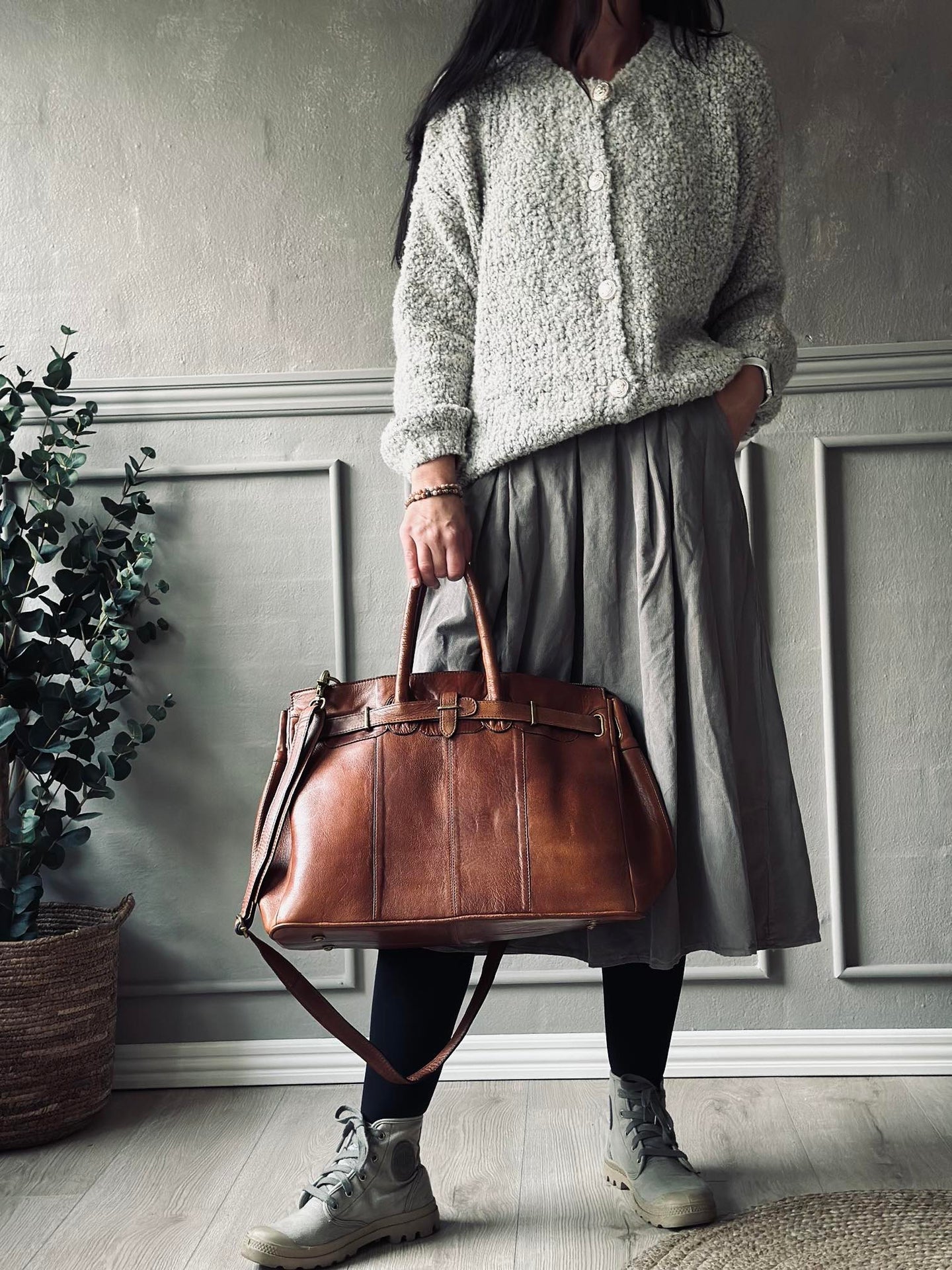 Arbetväska Mada Stor valnöt